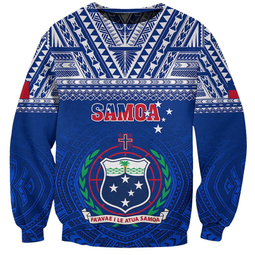 Samoa Rugby Sweatshirt Manu Samoa Polynesian Tatoo Pattern - Wonder Print Shop