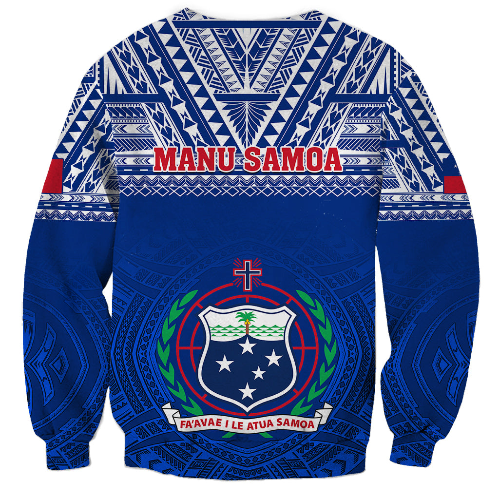 Samoa Rugby Sweatshirt Manu Samoa Polynesian Tatoo Pattern - Wonder Print Shop