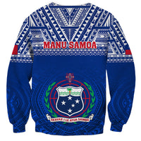 Samoa Rugby Sweatshirt Manu Samoa Polynesian Tatoo Pattern - Wonder Print Shop