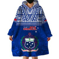 Samoa Rugby Wearable Blanket Hoodie Manu Samoa Polynesian Tatoo Pattern - Wonder Print Shop