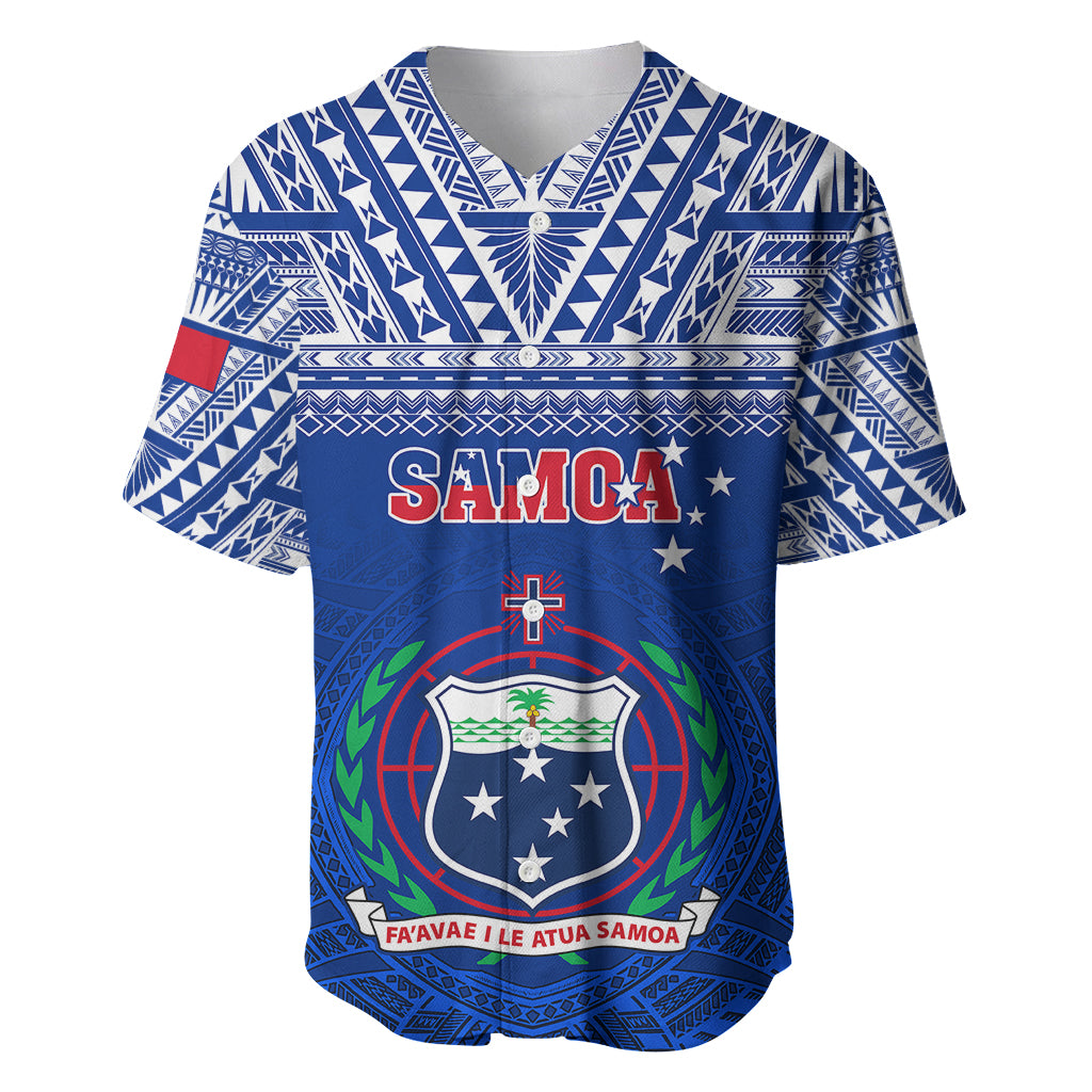 Custom Samoa Rugby Baseball Jersey Manu Samoa Polynesian Tatoo Pattern - Wonder Print Shop