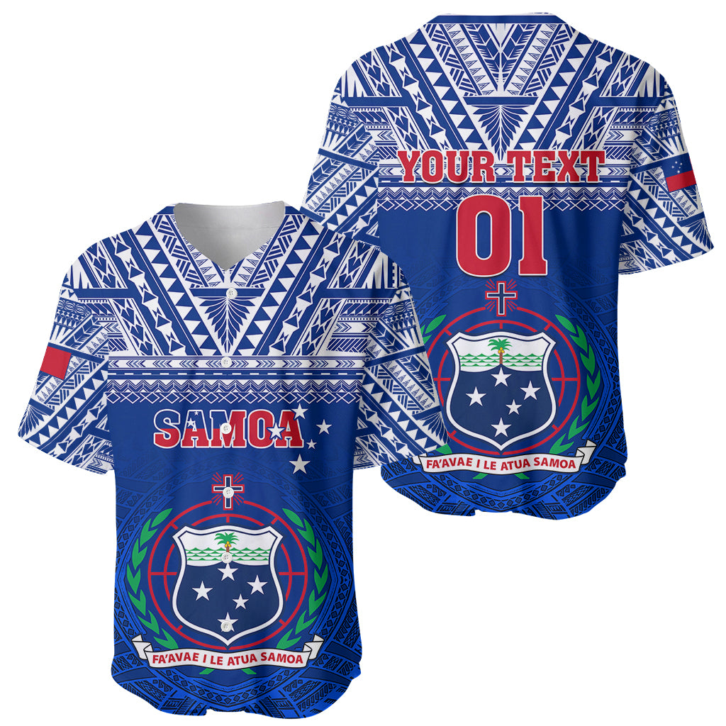 Custom Samoa Rugby Baseball Jersey Manu Samoa Polynesian Tatoo Pattern - Wonder Print Shop