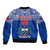 Custom Samoa Rugby Bomber Jacket Manu Samoa Polynesian Tatoo Pattern - Wonder Print Shop