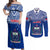 Custom Samoa Rugby Couples Matching Off Shoulder Maxi Dress and Long Sleeve Button Shirts Manu Samoa Polynesian Tatoo Pattern - Wonder Print Shop