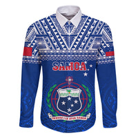 Custom Samoa Rugby Family Matching Off Shoulder Long Sleeve Dress and Hawaiian Shirt Manu Samoa Polynesian Tatoo Pattern - Wonder Print Shop