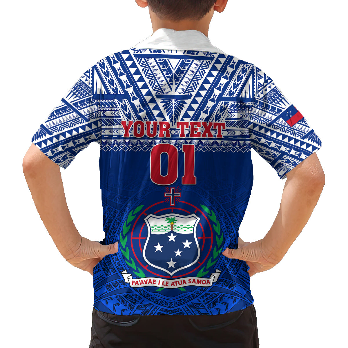 Custom Samoa Rugby Family Matching Off Shoulder Maxi Dress and Hawaiian Shirt Manu Samoa Polynesian Tatoo Pattern - Wonder Print Shop