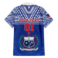 Custom Samoa Rugby Family Matching Short Sleeve Bodycon Dress and Hawaiian Shirt Manu Samoa Polynesian Tatoo Pattern - Wonder Print Shop