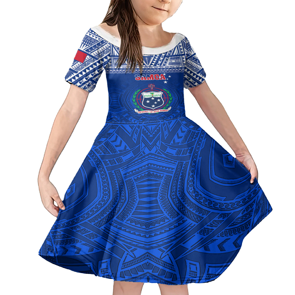 Custom Samoa Rugby Family Matching Summer Maxi Dress and Hawaiian Shirt Manu Samoa Polynesian Tatoo Pattern - Wonder Print Shop