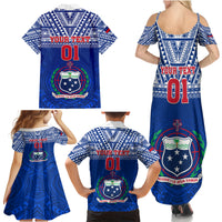 Custom Samoa Rugby Family Matching Summer Maxi Dress and Hawaiian Shirt Manu Samoa Polynesian Tatoo Pattern - Wonder Print Shop