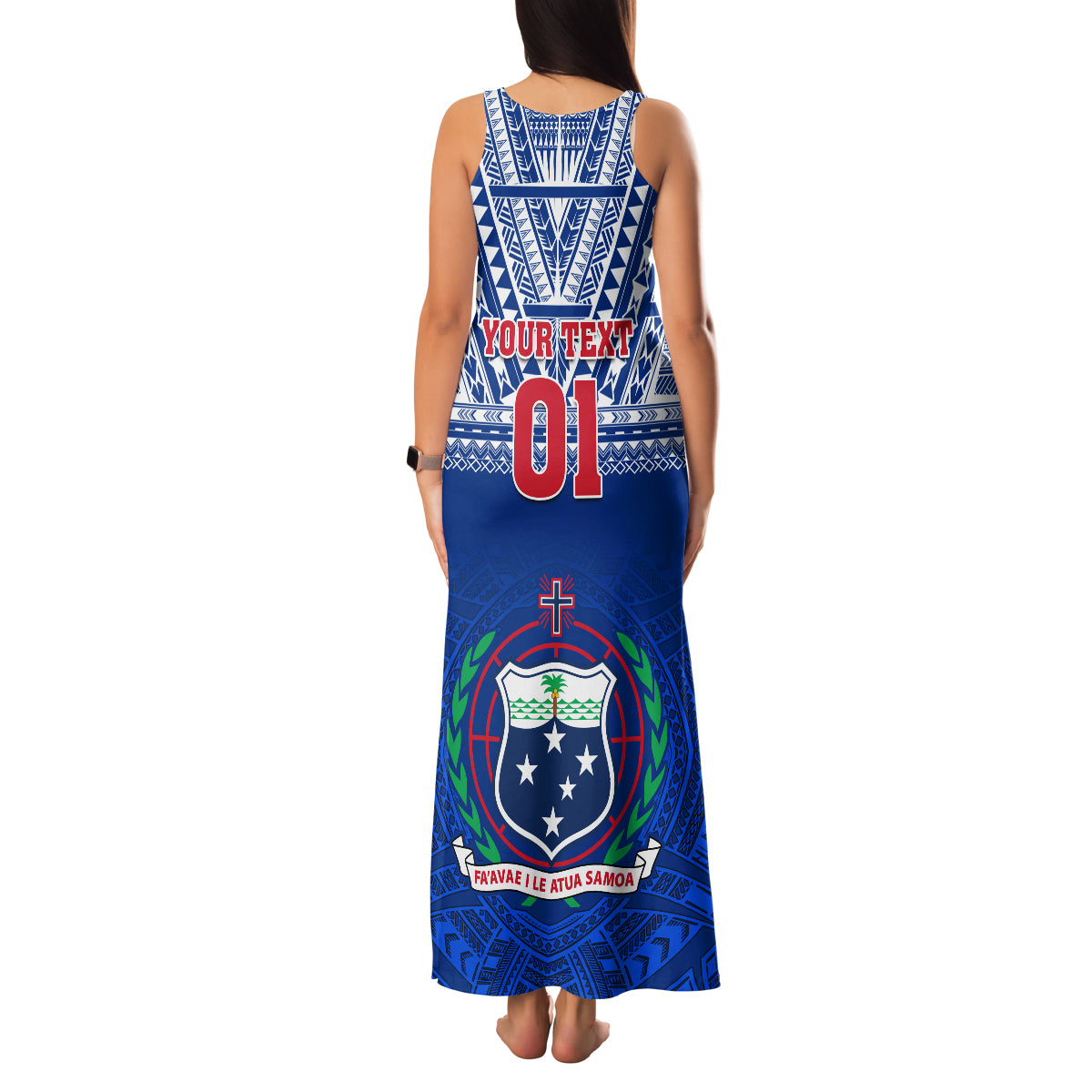 Custom Samoa Rugby Family Matching Tank Maxi Dress and Hawaiian Shirt Manu Samoa Polynesian Tatoo Pattern - Wonder Print Shop