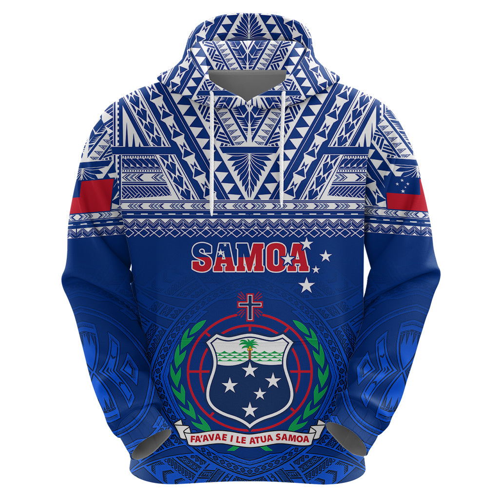 Custom Samoa Rugby Hoodie Manu Samoa Polynesian Tatoo Pattern - Wonder Print Shop