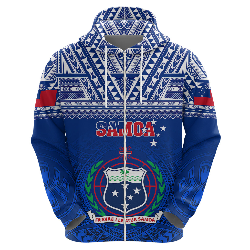 Custom Samoa Rugby Hoodie Manu Samoa Polynesian Tatoo Pattern - Wonder Print Shop