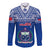 Custom Samoa Rugby Long Sleeve Button Shirt Manu Samoa Polynesian Tatoo Pattern - Wonder Print Shop