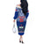 Custom Samoa Rugby Off The Shoulder Long Sleeve Dress Manu Samoa Polynesian Tatoo Pattern - Wonder Print Shop
