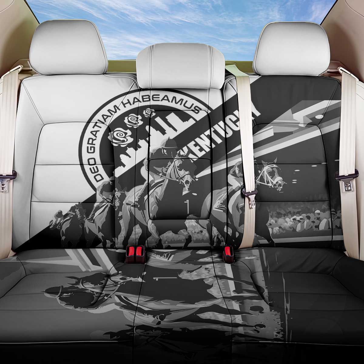 Kentucky Back Car Seat Cover Deo gratiam habeamus - Wonder Print Shop