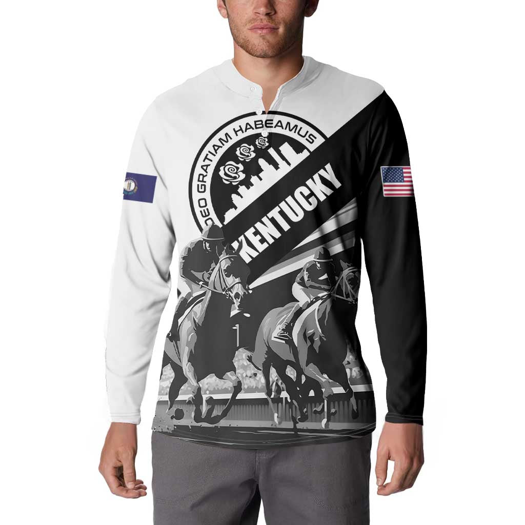 Personalized Kentucky Button Sweatshirt Deo gratiam habeamus - Wonder Print Shop