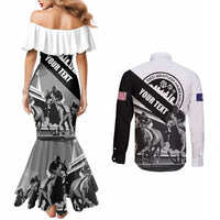 Personalized Kentucky Couples Matching Mermaid Dress and Long Sleeve Button Shirt Deo gratiam habeamus