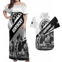 Personalized Kentucky Couples Matching Off Shoulder Maxi Dress and Hawaiian Shirt Deo gratiam habeamus - Wonder Print Shop