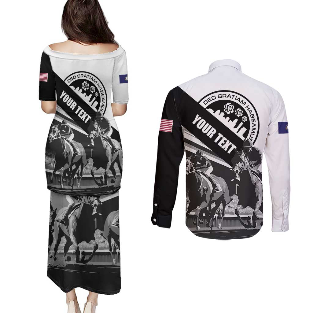 Personalized Kentucky Couples Matching Puletasi and Long Sleeve Button Shirt Deo gratiam habeamus - Wonder Print Shop