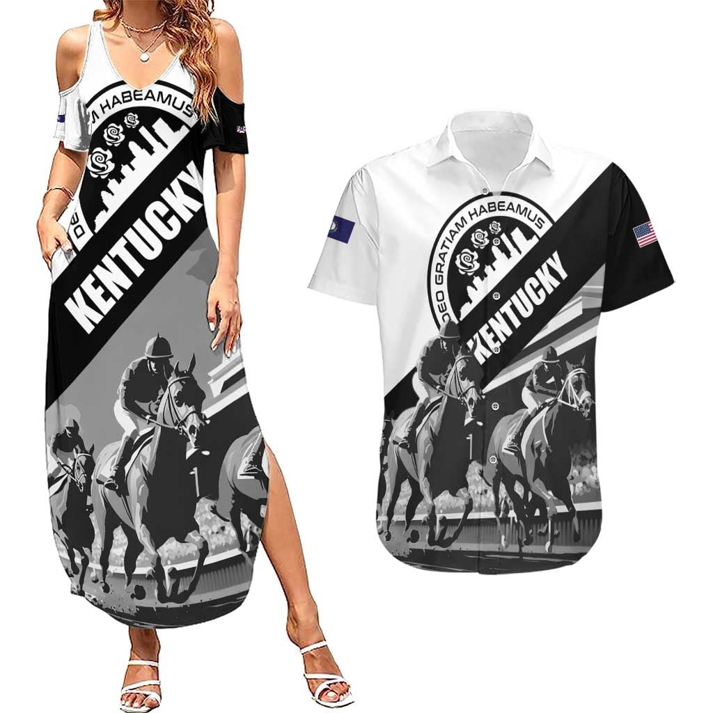 Personalized Kentucky Couples Matching Summer Maxi Dress and Hawaiian Shirt Deo gratiam habeamus - Wonder Print Shop