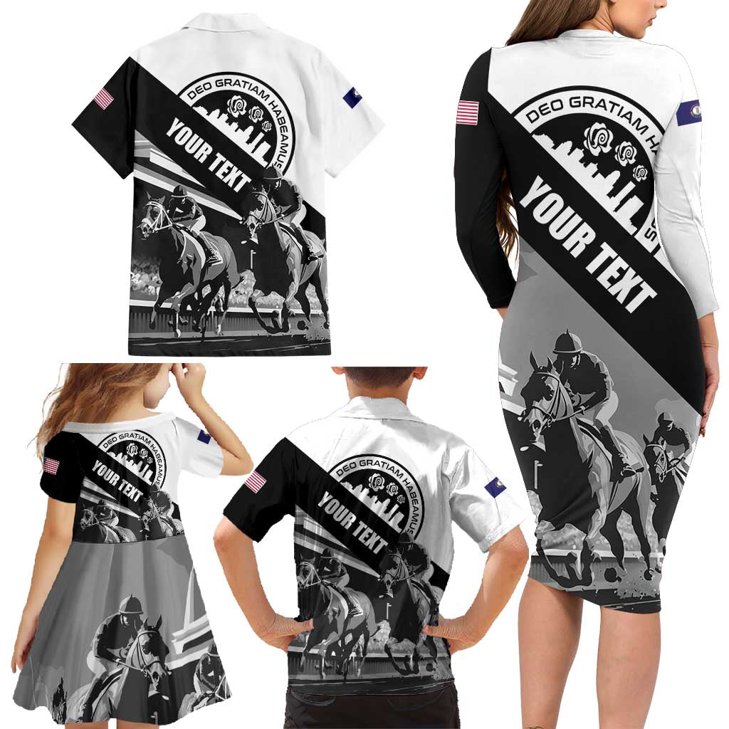 Personalized Kentucky Family Matching Long Sleeve Bodycon Dress and Hawaiian Shirt Deo gratiam habeamus - Wonder Print Shop