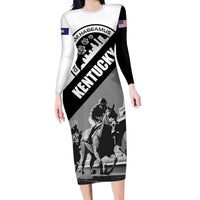 Personalized Kentucky Family Matching Long Sleeve Bodycon Dress and Hawaiian Shirt Deo gratiam habeamus - Wonder Print Shop