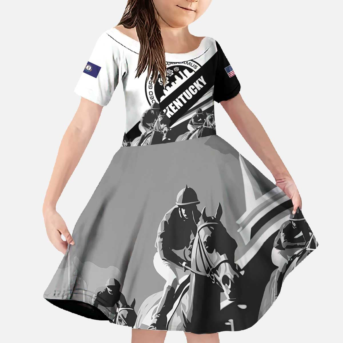 Personalized Kentucky Family Matching Off The Shoulder Long Sleeve Dress and Hawaiian Shirt Deo gratiam habeamus - Wonder Print Shop