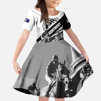 Personalized Kentucky Family Matching Off The Shoulder Long Sleeve Dress and Hawaiian Shirt Deo gratiam habeamus - Wonder Print Shop