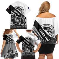 Personalized Kentucky Family Matching Off Shoulder Short Dress and Hawaiian Shirt Deo gratiam habeamus - Wonder Print Shop