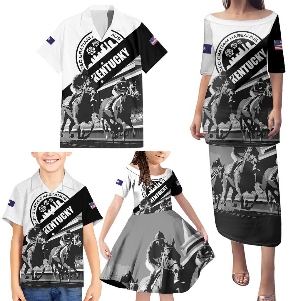 Personalized Kentucky Family Matching Puletasi and Hawaiian Shirt Deo gratiam habeamus - Wonder Print Shop