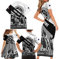 Personalized Kentucky Family Matching Short Sleeve Bodycon Dress and Hawaiian Shirt Deo gratiam habeamus - Wonder Print Shop