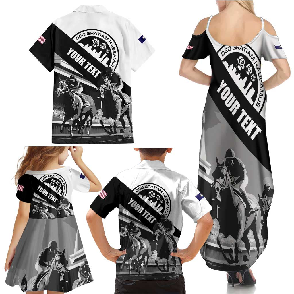 Personalized Kentucky Family Matching Summer Maxi Dress and Hawaiian Shirt Deo gratiam habeamus - Wonder Print Shop