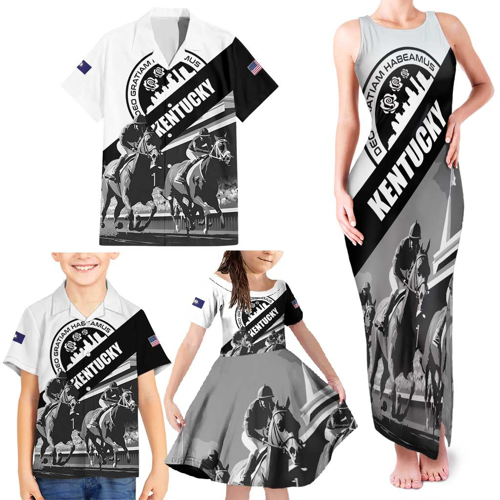 Personalized Kentucky Family Matching Tank Maxi Dress and Hawaiian Shirt Deo gratiam habeamus - Wonder Print Shop