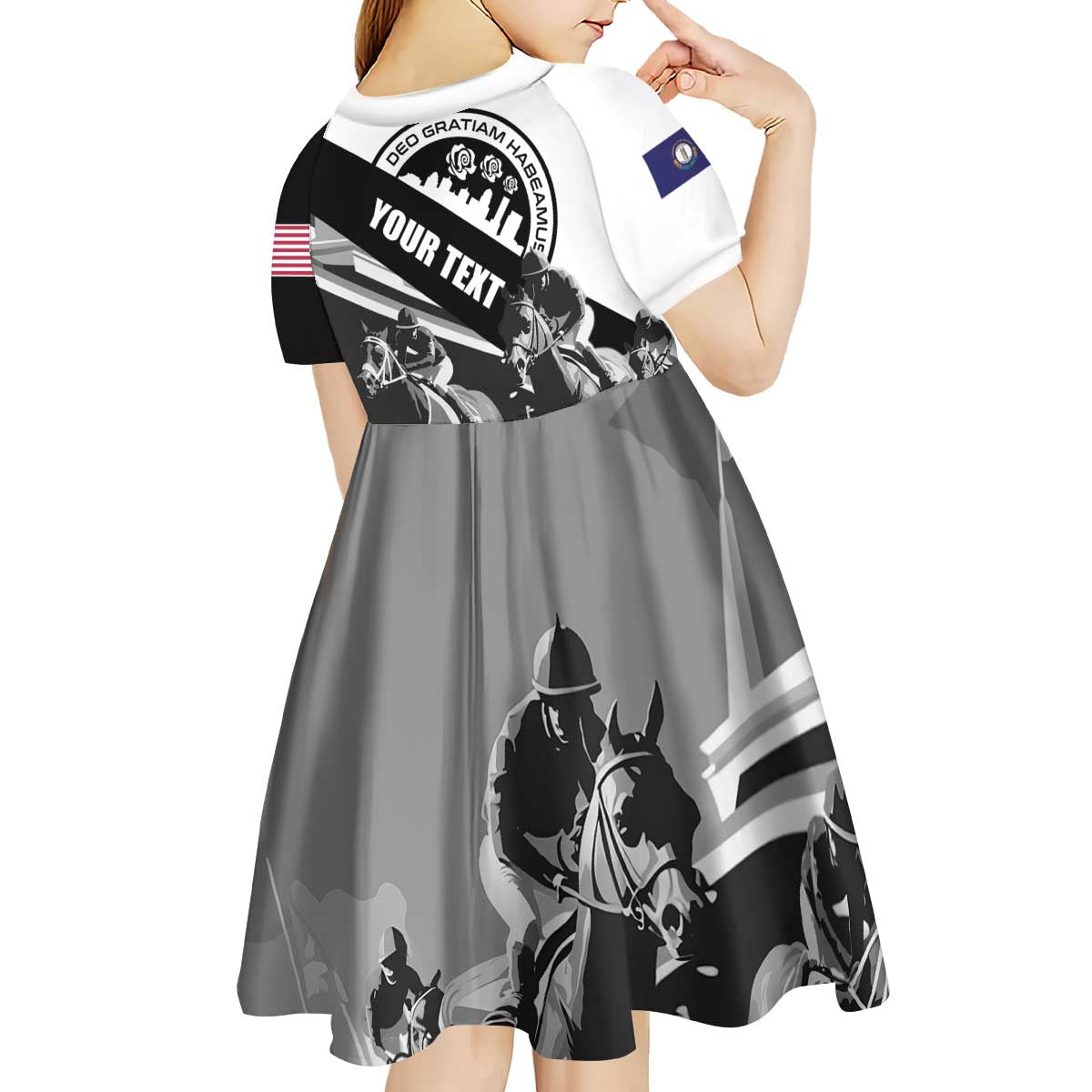 Personalized Kentucky Kid Short Sleeve Dress Deo gratiam habeamus - Wonder Print Shop