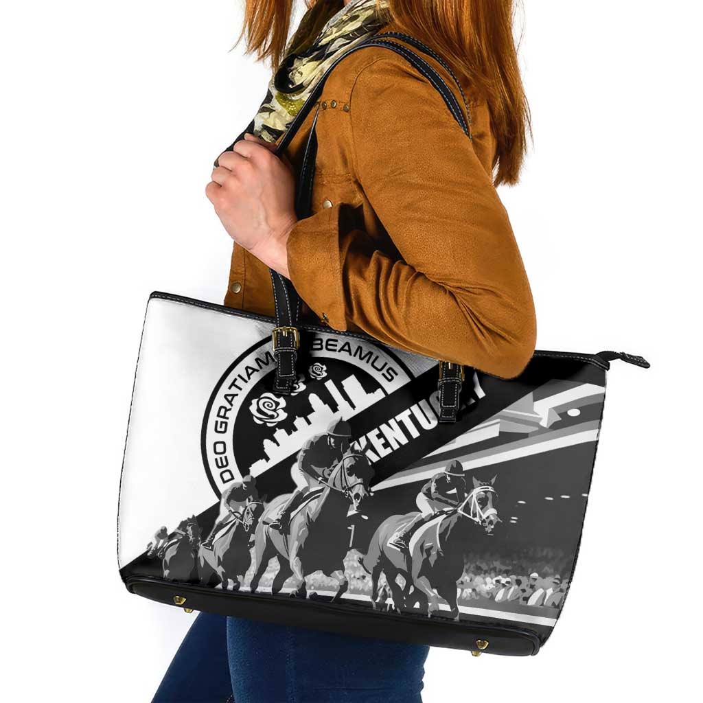 Kentucky Leather Tote Bag Deo gratiam habeamus - Wonder Print Shop