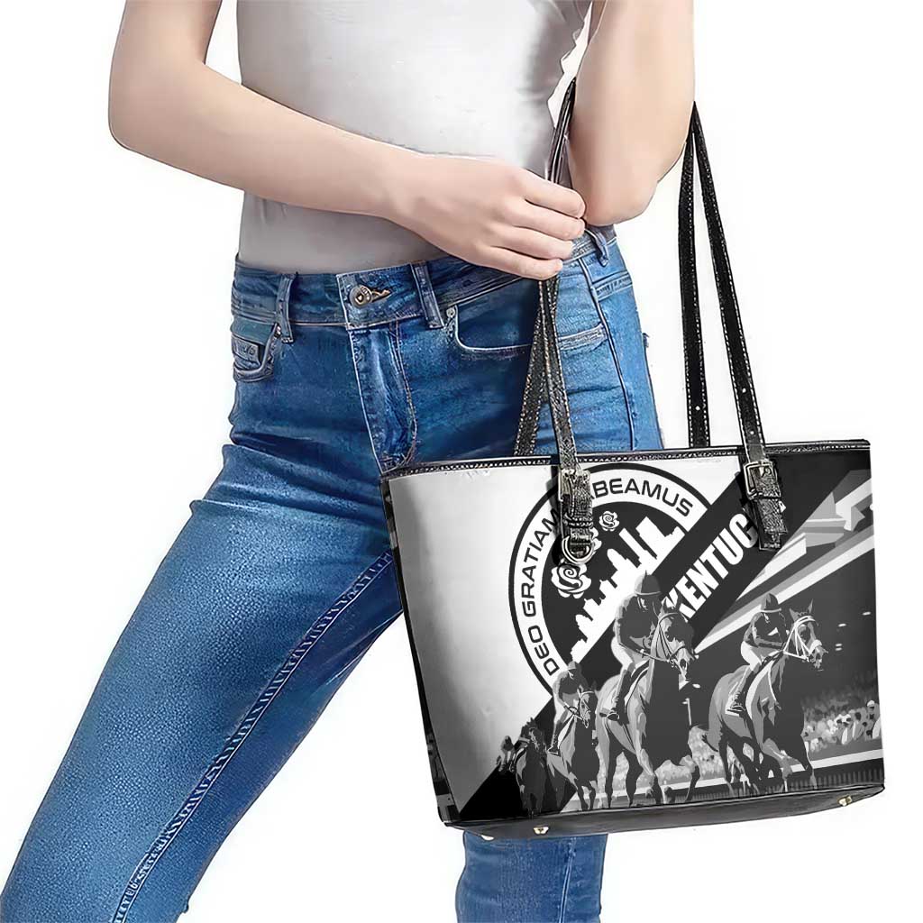 Kentucky Leather Tote Bag Deo gratiam habeamus - Wonder Print Shop