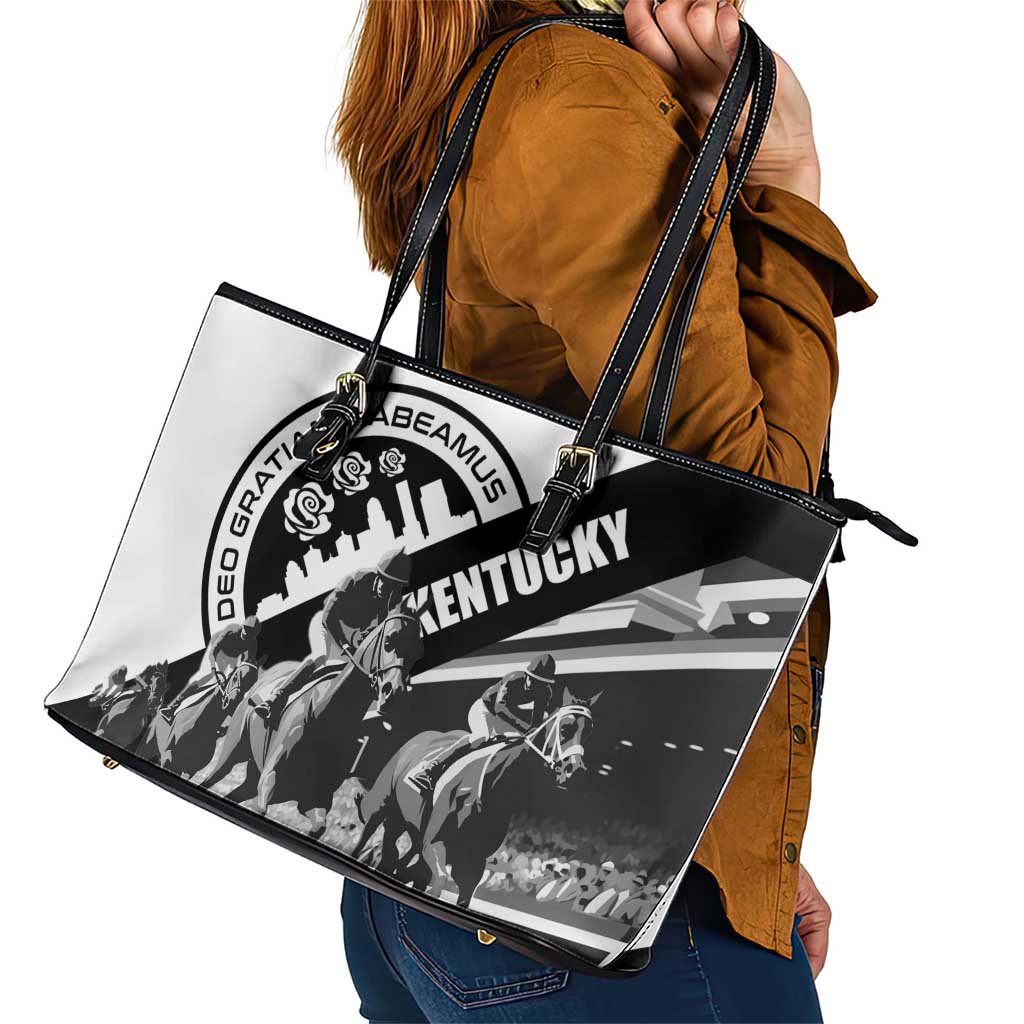 Kentucky Leather Tote Bag Deo gratiam habeamus - Wonder Print Shop
