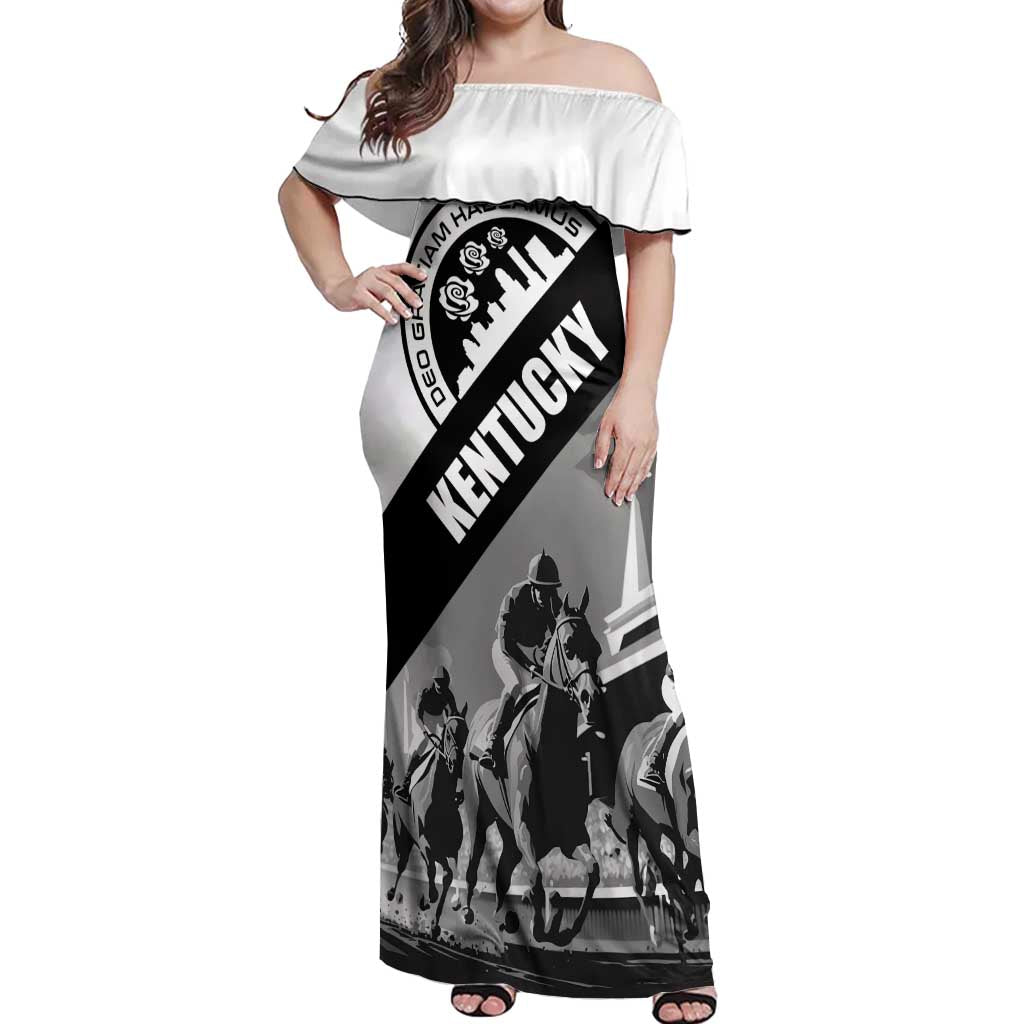 Personalized Kentucky Off Shoulder Maxi Dress Deo gratiam habeamus - Wonder Print Shop