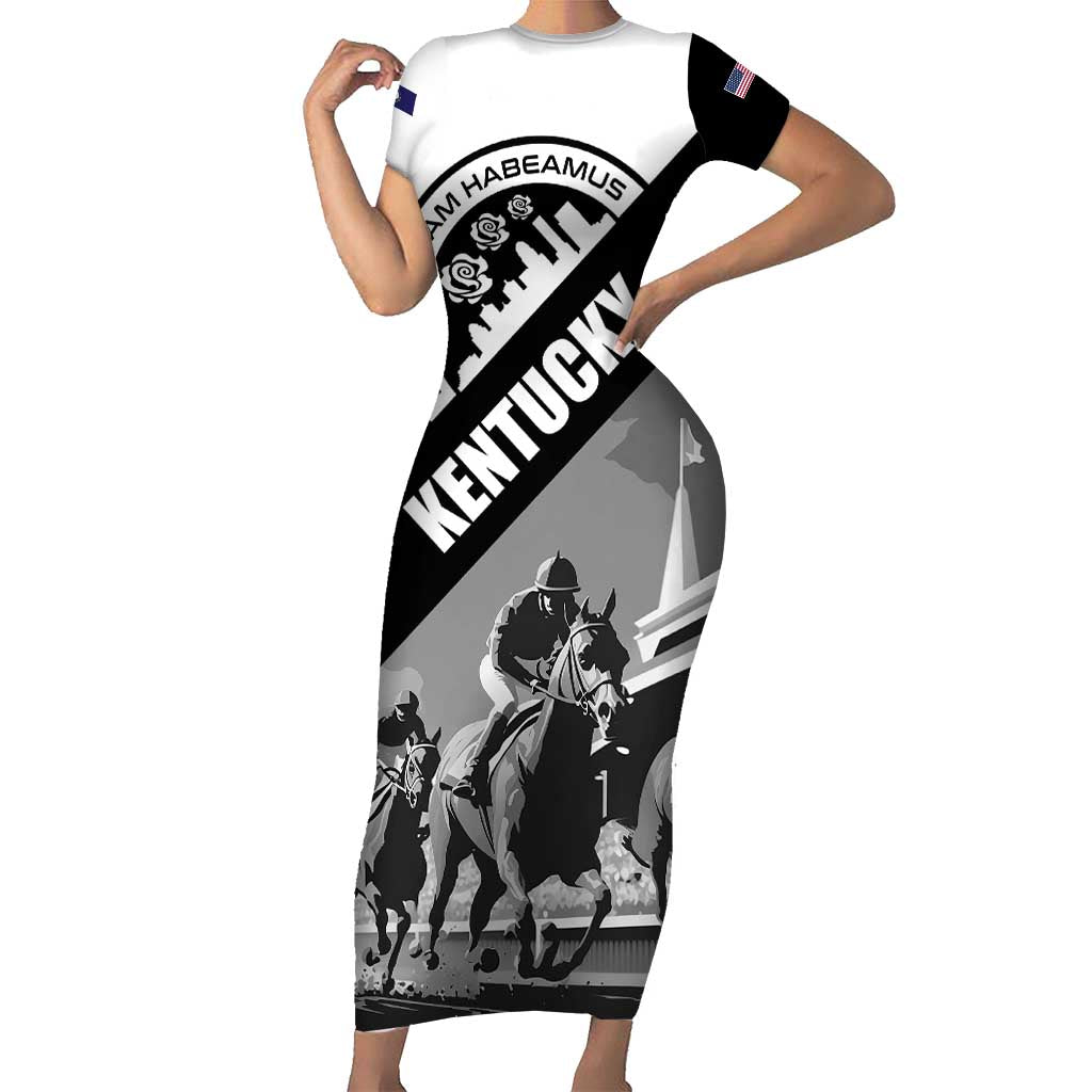 Personalized Kentucky Short Sleeve Bodycon Dress Deo gratiam habeamus - Wonder Print Shop