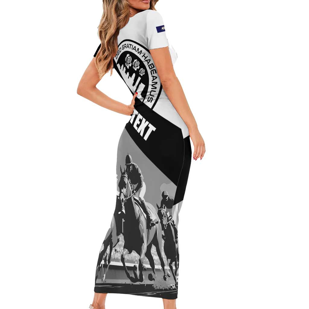 Personalized Kentucky Short Sleeve Bodycon Dress Deo gratiam habeamus - Wonder Print Shop