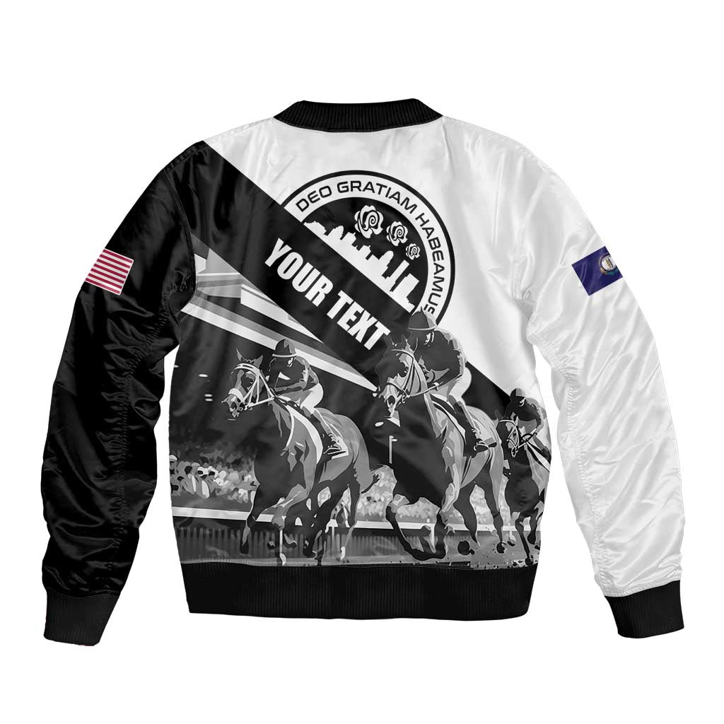 Personalized Kentucky Sleeve Zip Bomber Jacket Deo gratiam habeamus - Wonder Print Shop