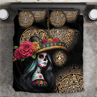 La Calavera Catrina Aztec Circle Bedding Set Dia de Muertos - Wonder Print Shop