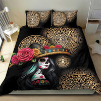 La Calavera Catrina Aztec Circle Bedding Set Dia de Muertos - Wonder Print Shop