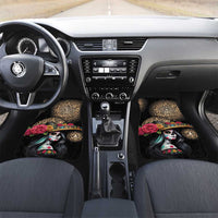 La Calavera Catrina Aztec Circle Car Mats Dia de Muertos - Wonder Print Shop