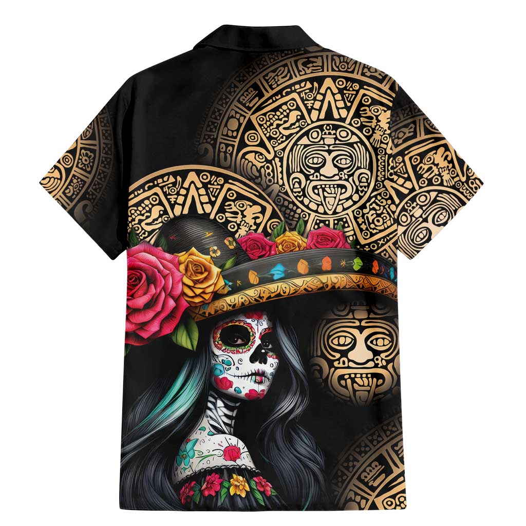 La Calavera Catrina Aztec Circle Family Matching Mermaid Dress and Hawaiian Shirt Dia de Muertos - Wonder Print Shop