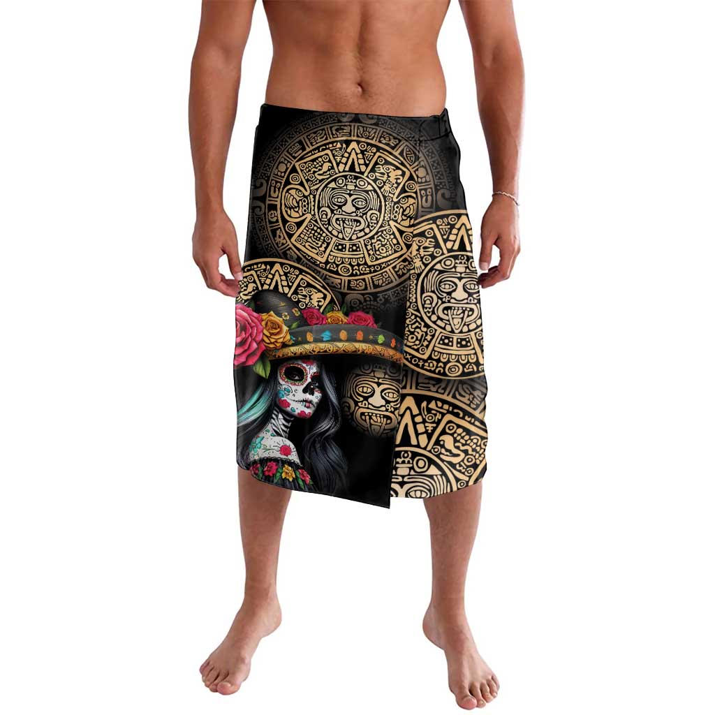 La Calavera Catrina Aztec Circle Lavalava Dia de Muertos - Wonder Print Shop