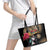 La Calavera Catrina Aztec Circle Leather Tote Bag Dia de Muertos - Wonder Print Shop