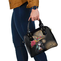 La Calavera Catrina Aztec Circle Shoulder Handbag Dia de Muertos