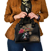 La Calavera Catrina Aztec Circle Shoulder Handbag Dia de Muertos