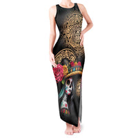 La Calavera Catrina Aztec Circle Tank Maxi Dress Dia de Muertos - Wonder Print Shop
